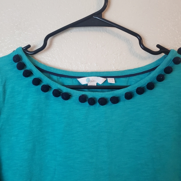 Boden Bridget Blue Pom Pom Jersey Boho Dress - Picture 7 of 8